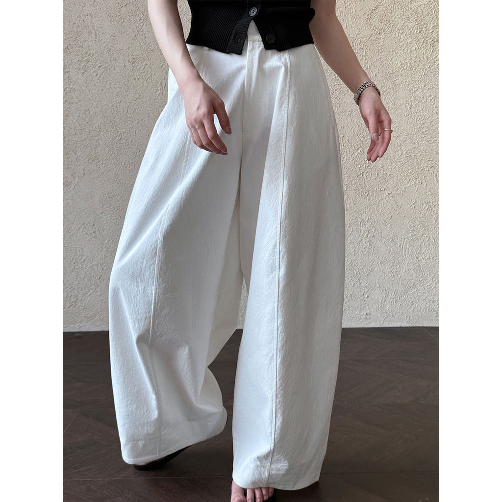 American retro three-dimensional cutting tooling wide-leg pants spring new straight pants broken-sewn sickle pants
