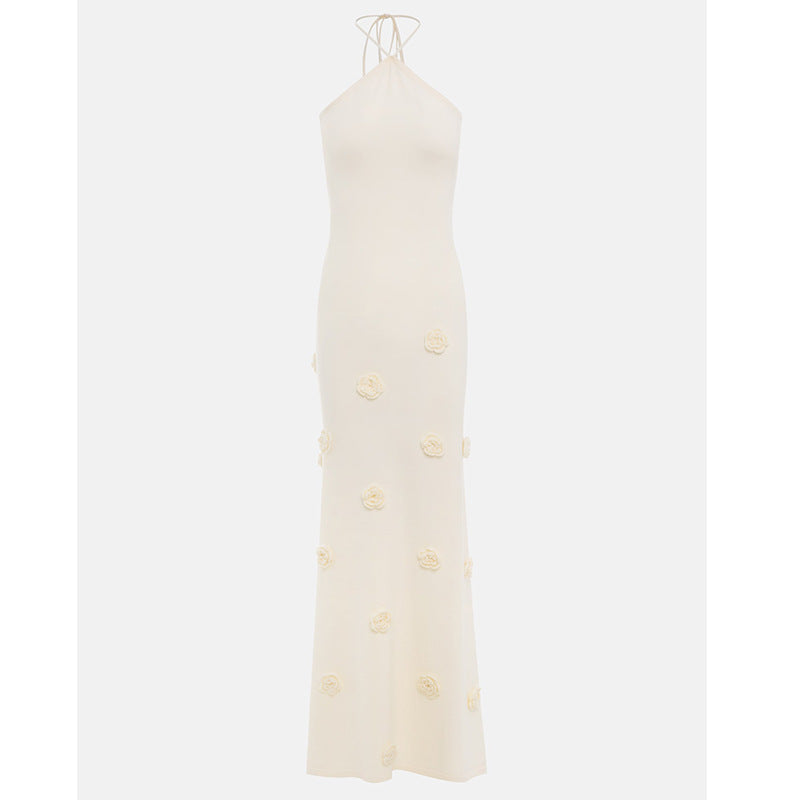 Stylish and sexy three-dimensional flower knitted hip skirt seaside vacation dress