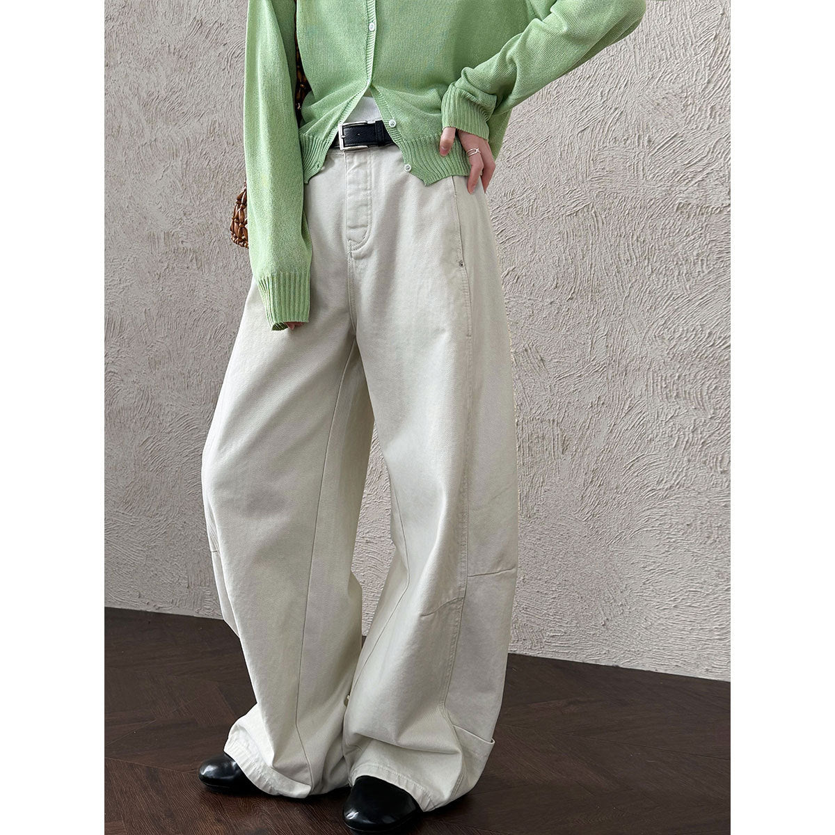 American jeans retro scimitar pants spring new loose and versatile wide-leg straight pants