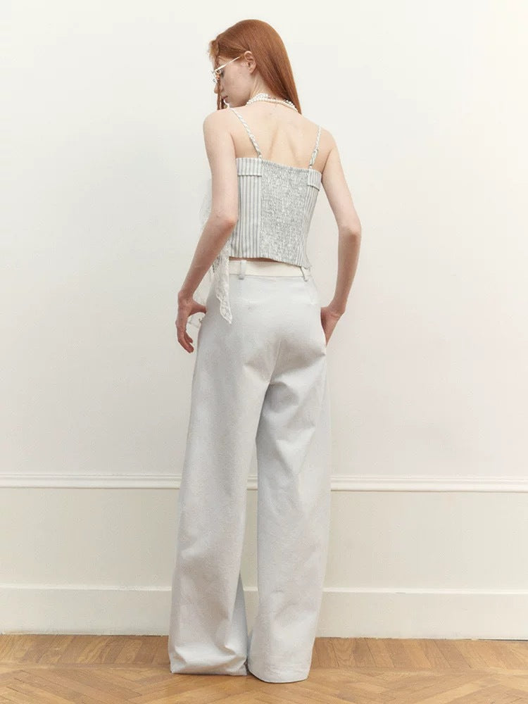 Summer new early summer fresh design irregular lace sling vest