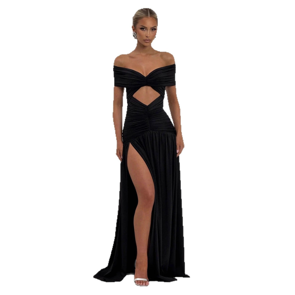 Stylish sexy bandeau dress backless slim dress