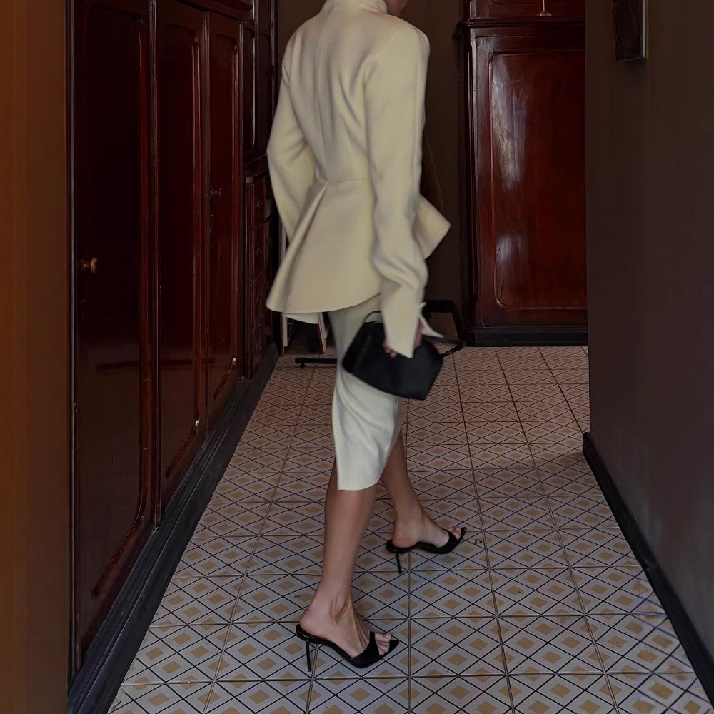 French Xiaoxiangfeng suit long-sleeved jacket top skirt two-piece set