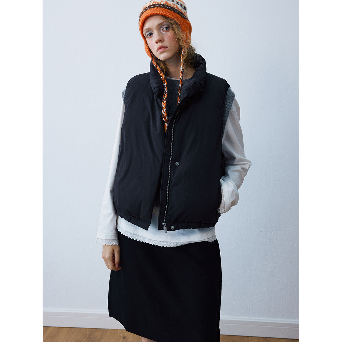 Winter new white duck down stand-up collar cloud down vest