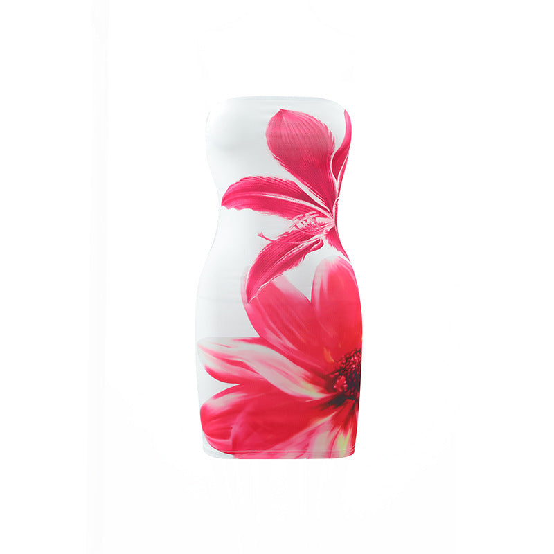 Floral Tube Top Mini Dress