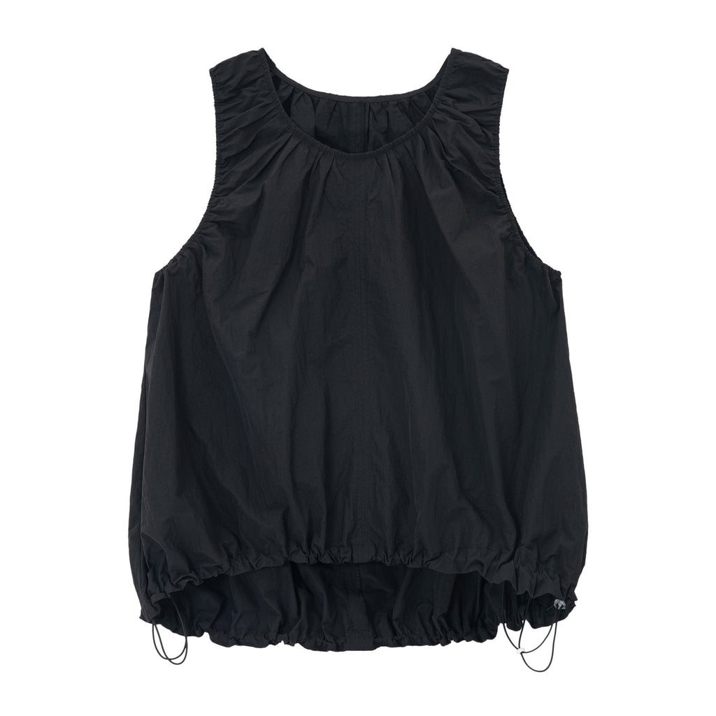 Summer new wrinkle light outdoor drawstring cloud texture loose vest