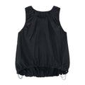 Summer new wrinkle light outdoor drawstring cloud texture loose vest