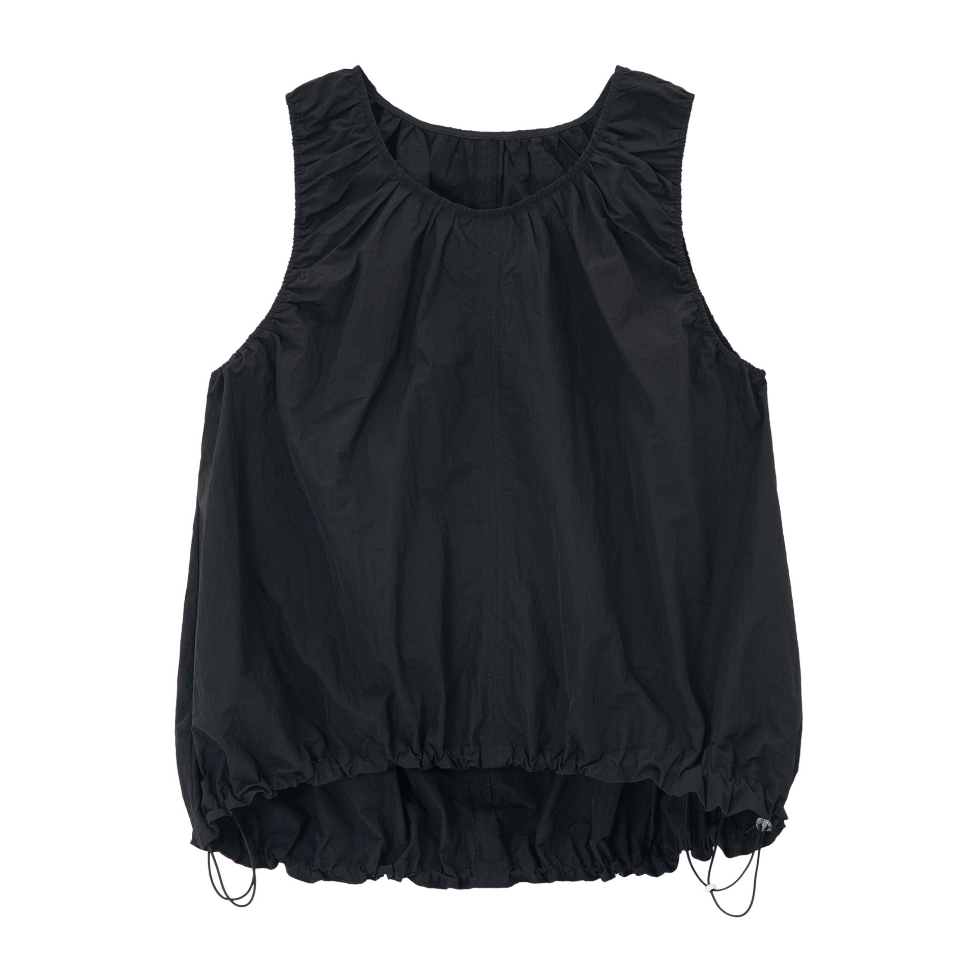 Summer new wrinkle light outdoor drawstring cloud texture loose vest
