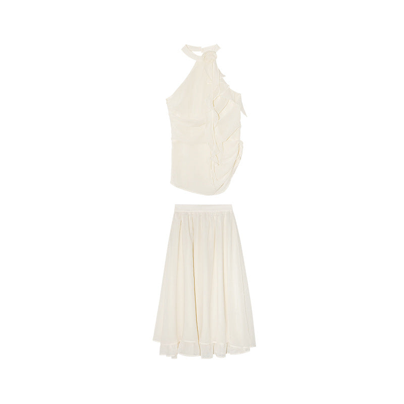 Fashion suit Sleeveless neck two-piece set