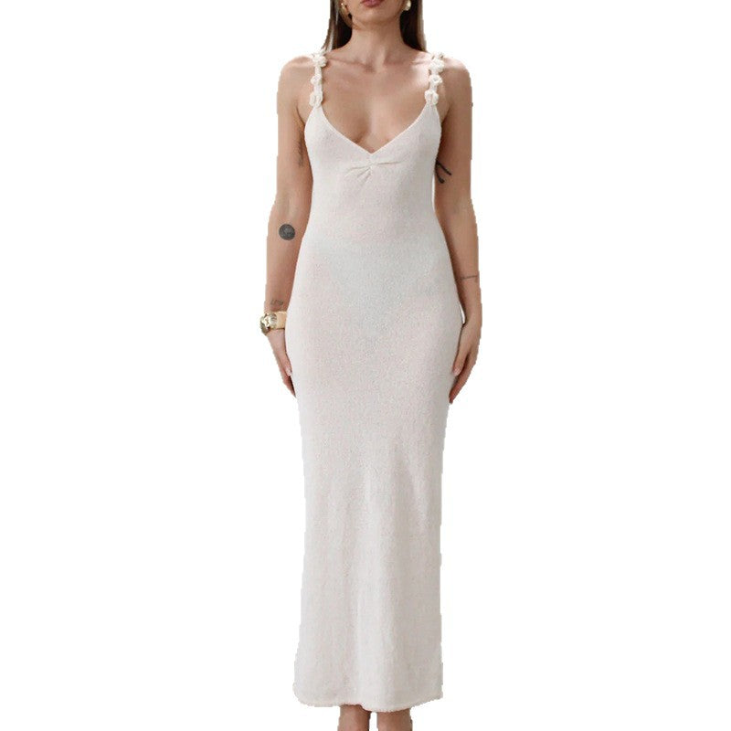 Knitted Dress Female Sexy Celebrity Style Spice Girl French Suspender Hip Dress