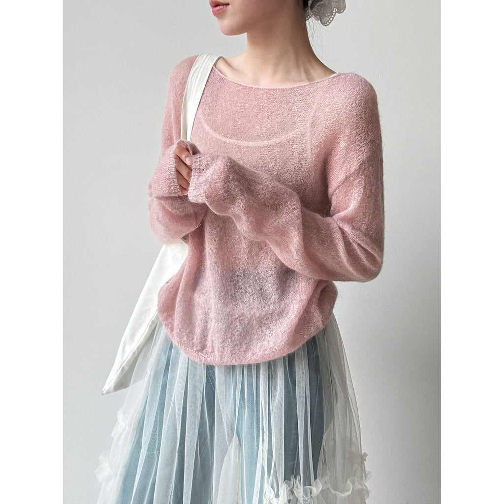 Gentle mohair lazy sweater women's 26 early spring new Korean soft waxy wool knitted sweater