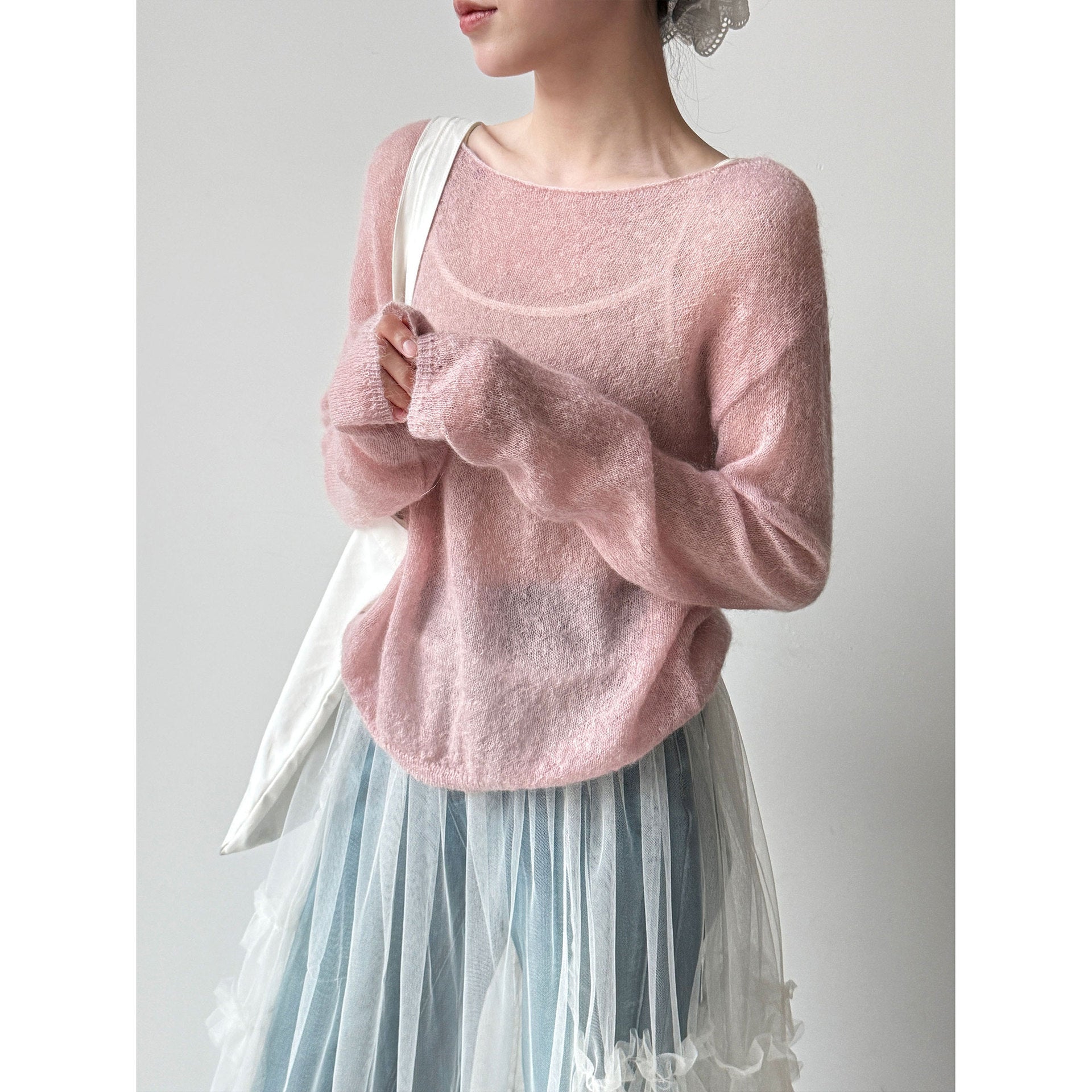 Gentle mohair lazy sweater women's 26 early spring new Korean soft waxy wool knitted sweater