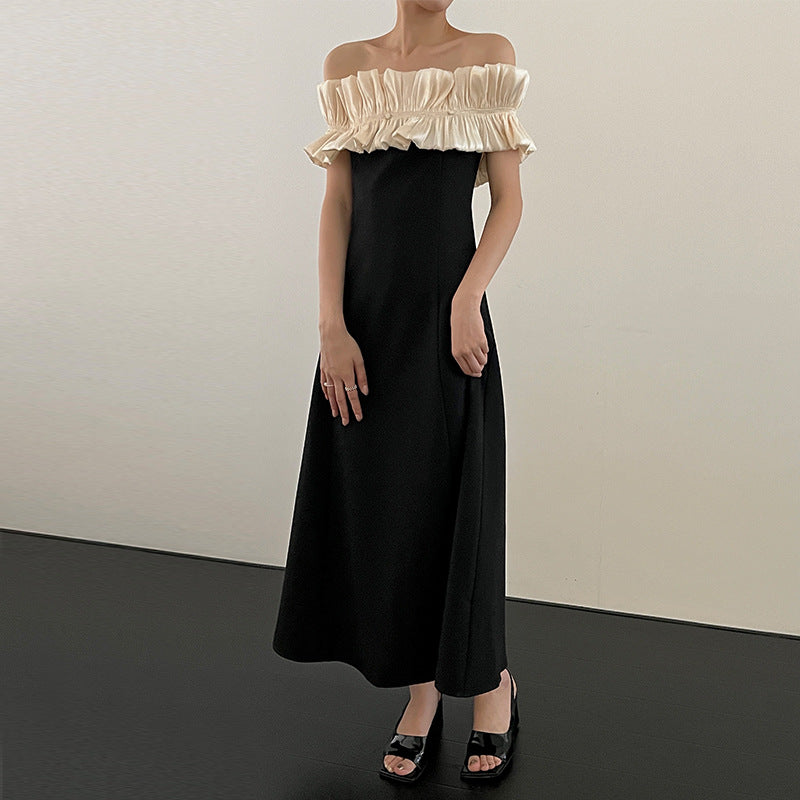 One-word shoulder dress for two women wearing a dress dress