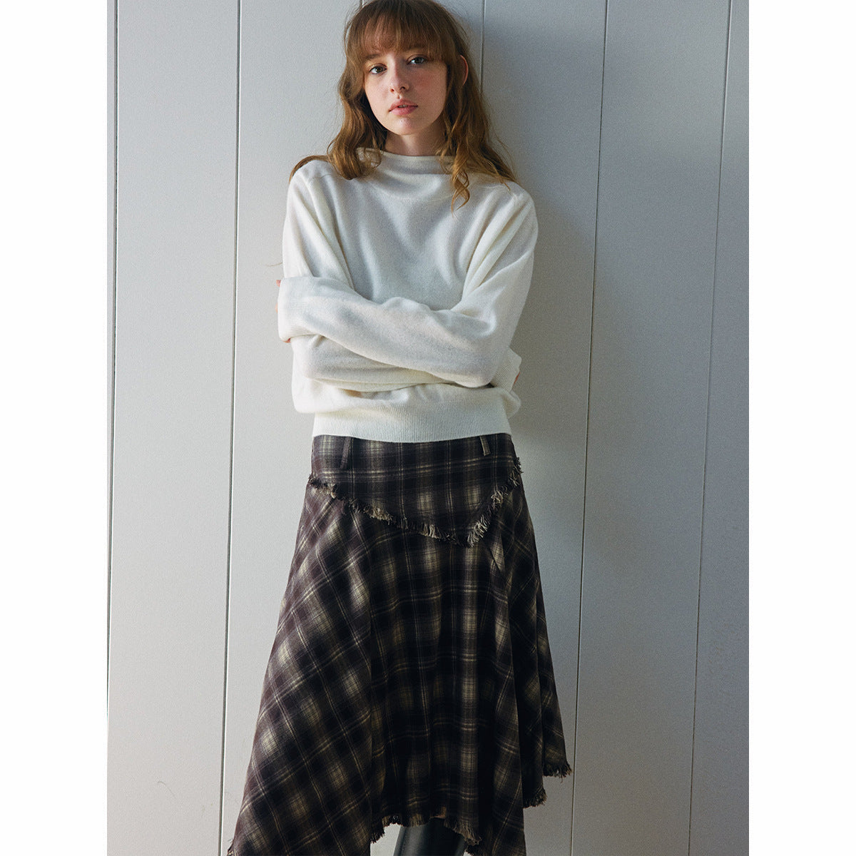 Autumn new casual solid color all-wool simple versatile hooded knitted jumper