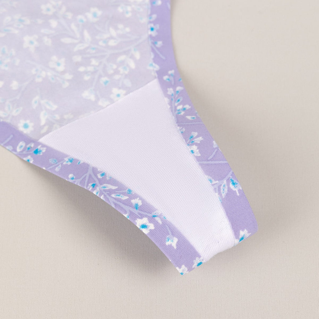 Traceless underwear sticker nylon printing breathable quick-drying low-waist ice silk seamless underwear women
