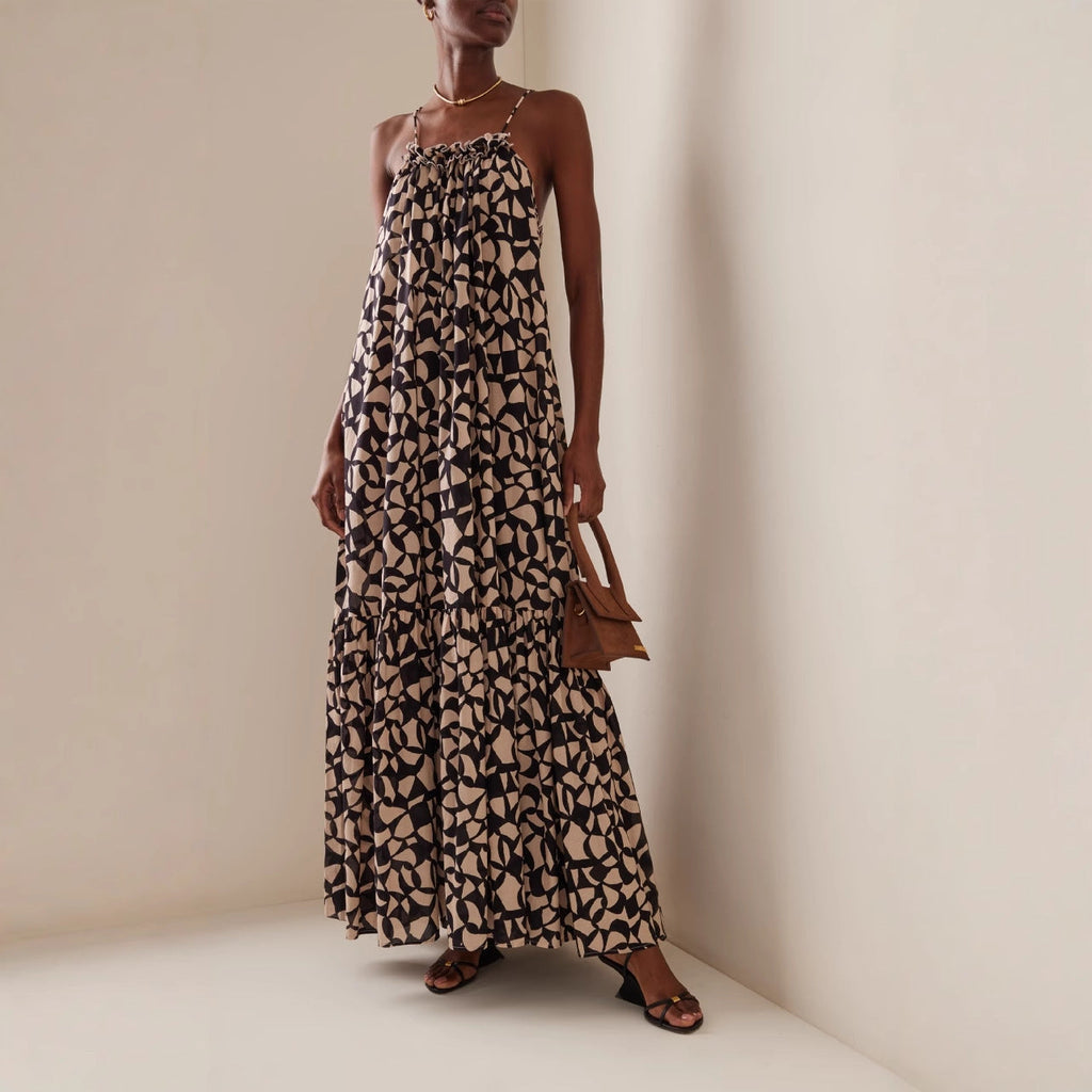 Vacation style coffee break French sexy dress