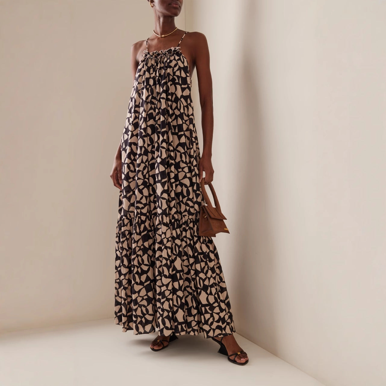 Vacation style coffee break French sexy dress