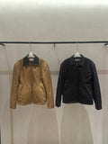 New washed water old leather collar retro charm bee waist jacket