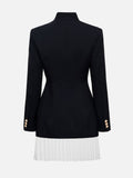 ins style mini suit skirt, new temperament high-end jacket pleated skirt waist women's top