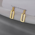 Silver Needle Small Geometric Square Earrings Metal Wind Simple Niche Cold Wind Earrings Earrings Minimalist Personality Earrings