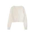Gentle and sweet wool deep v-neck long-sleeved jacquard sweater cardigan