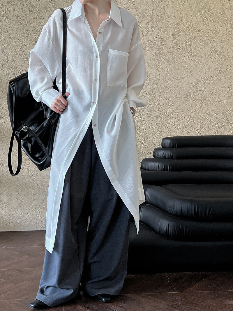 Drape Wide Leg Floor Mopping Suit Pants