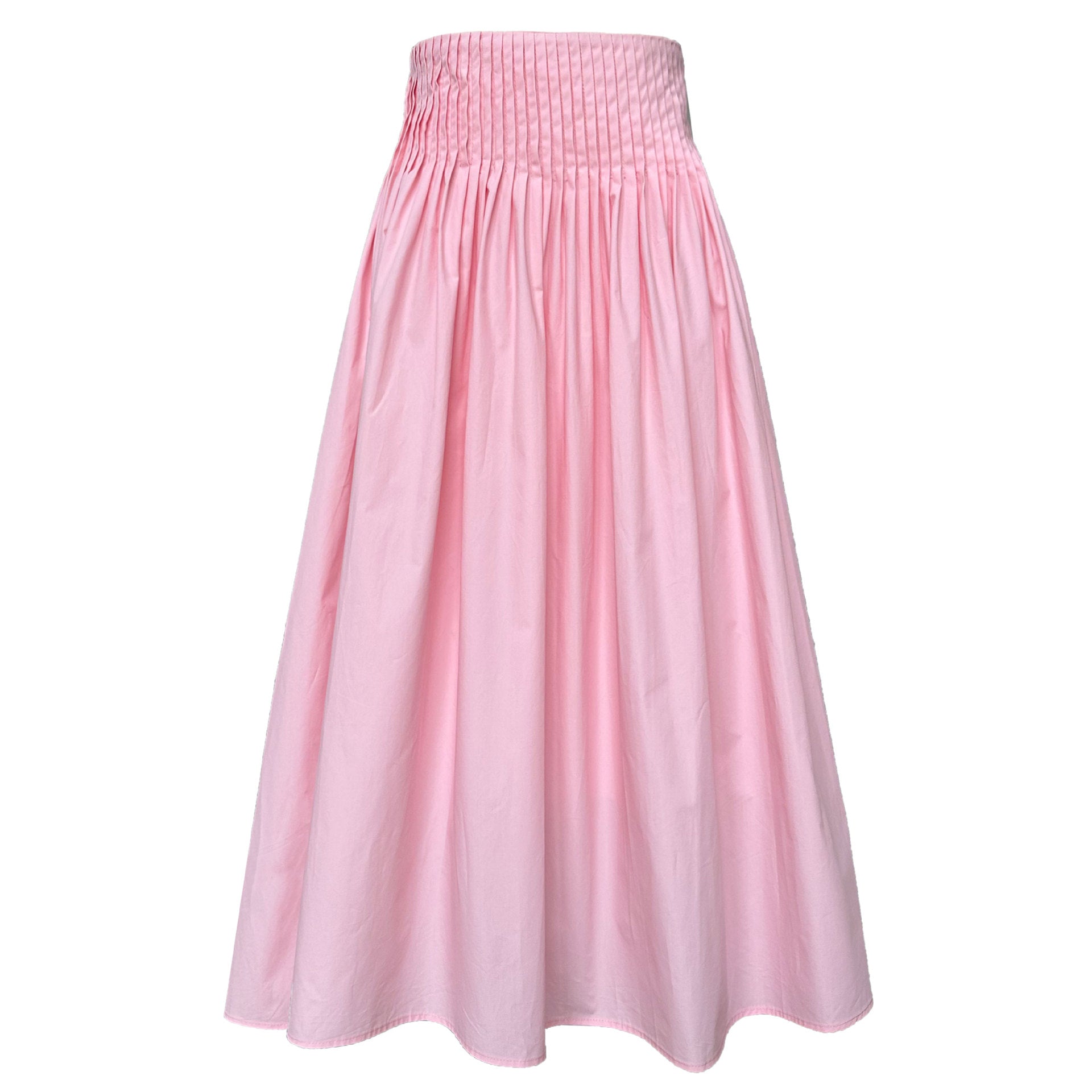 Pink high waist temperament design sense pleated big pendulum A-shaped skirt medium and long sweet umbrella skirt women