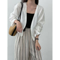 Premium ramie simple buckle-free cardigan jacket women's 26 spring new comfortable breathable top