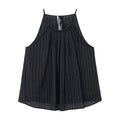 Summer new design agate bead hemp vertical strip linen sling vest