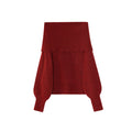 Lazy Korean fashion one-word shoulder long-sleeved pullover sweater