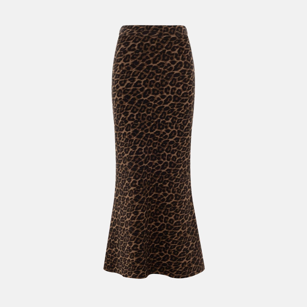 Stylish leopard print hip-hugging skirt