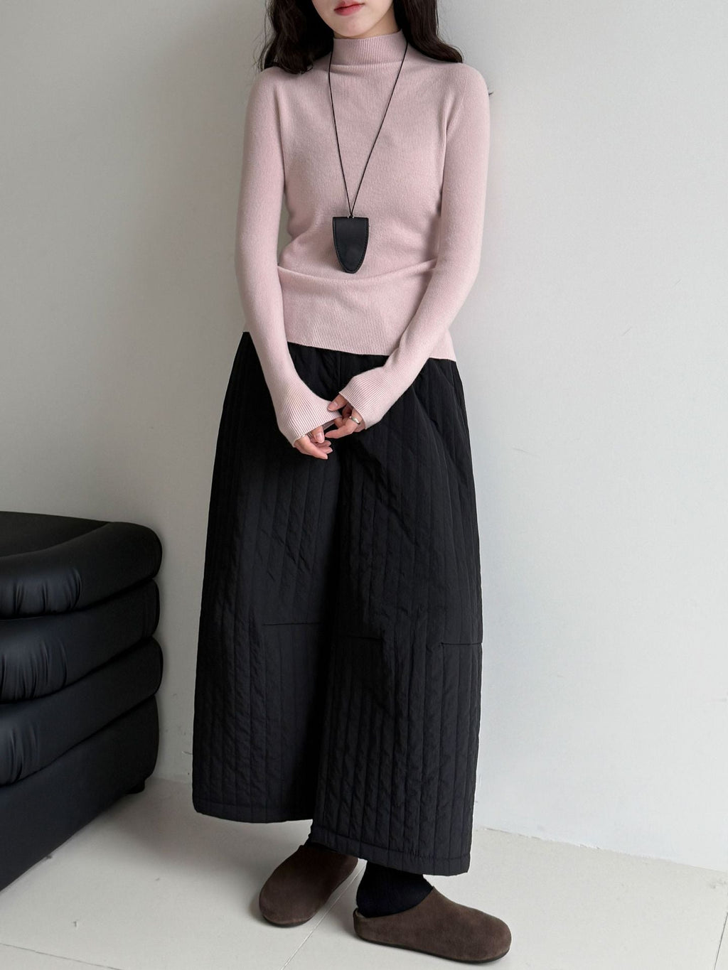 Wool semi-turtleneck seamless slim-fitting and thin inner women's autumn and winter new basic versatile bottoming shirt