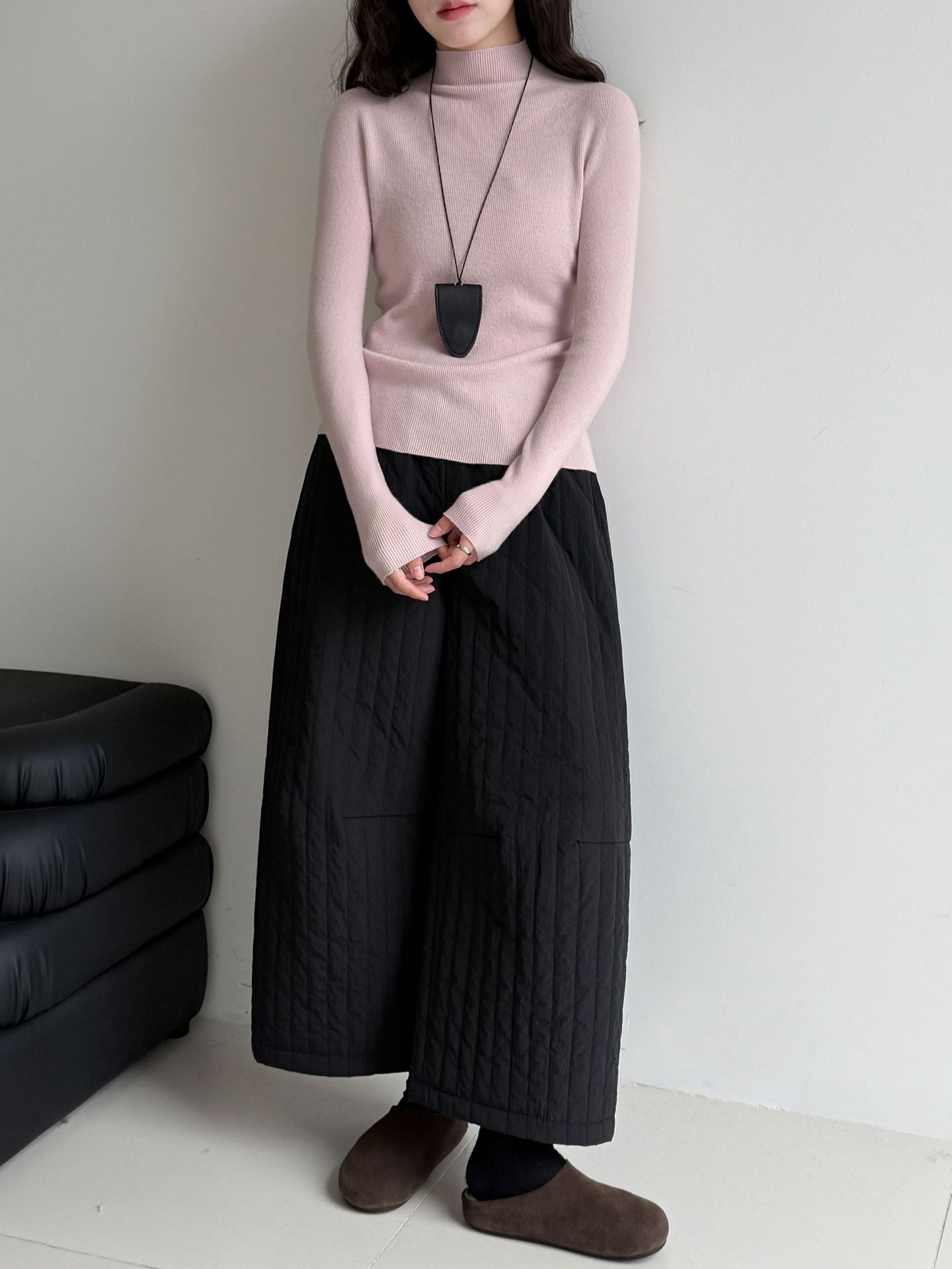 Wool semi-turtleneck seamless slim-fitting and thin inner women's autumn and winter new basic versatile bottoming shirt
