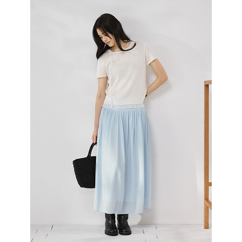Cloud feeling oxygen feeling cool feeling Tencel high waist pendulum summer dress