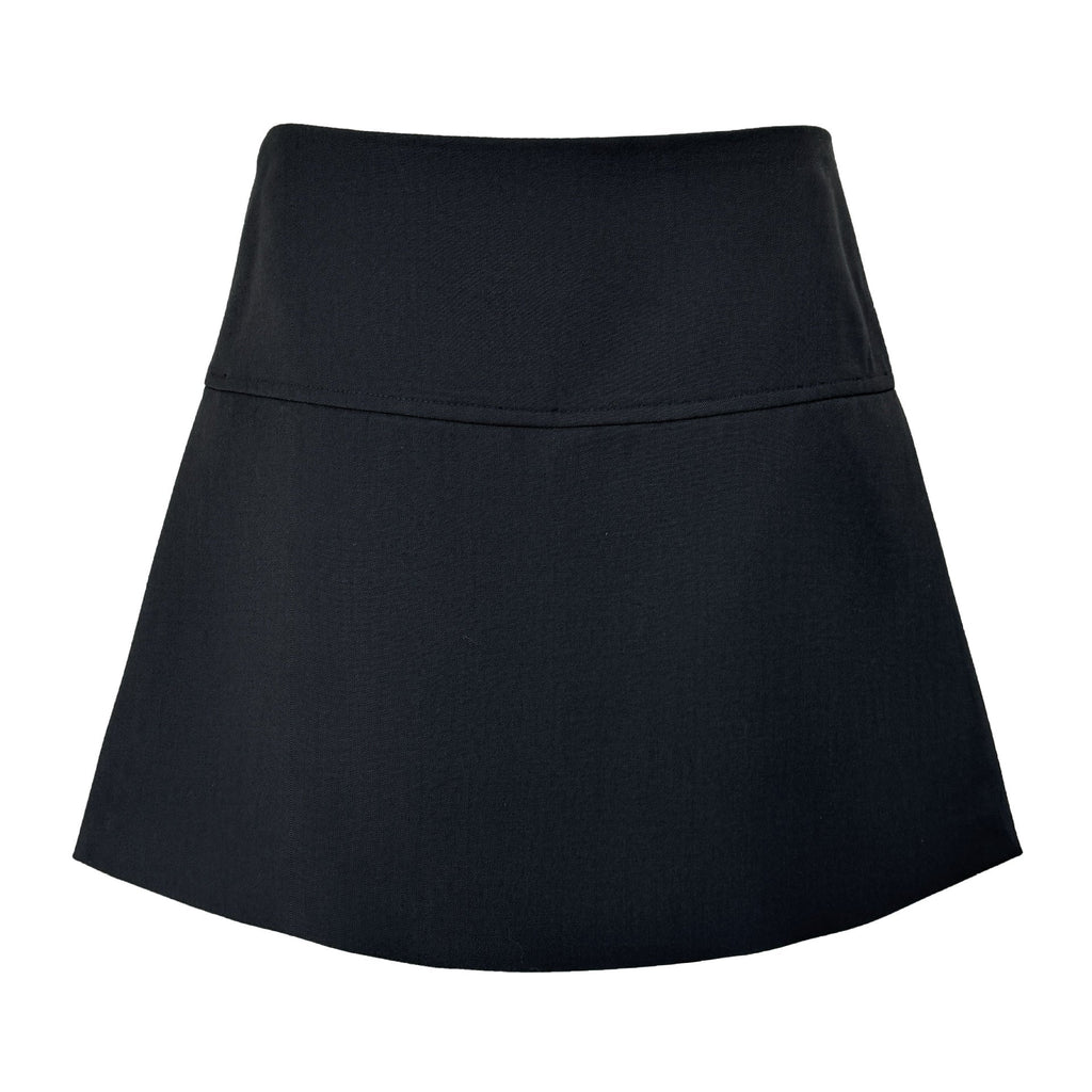 Side split fake two A-word hip skirt pants women's spring high waist thin fart curtain suit skirt