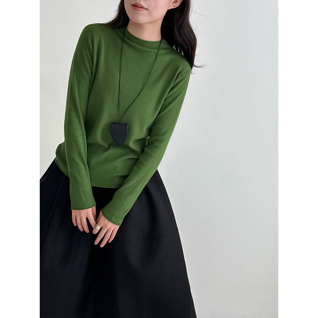 Versatile soft & skin-friendly knit top: women's fall/winter turtleneck tee