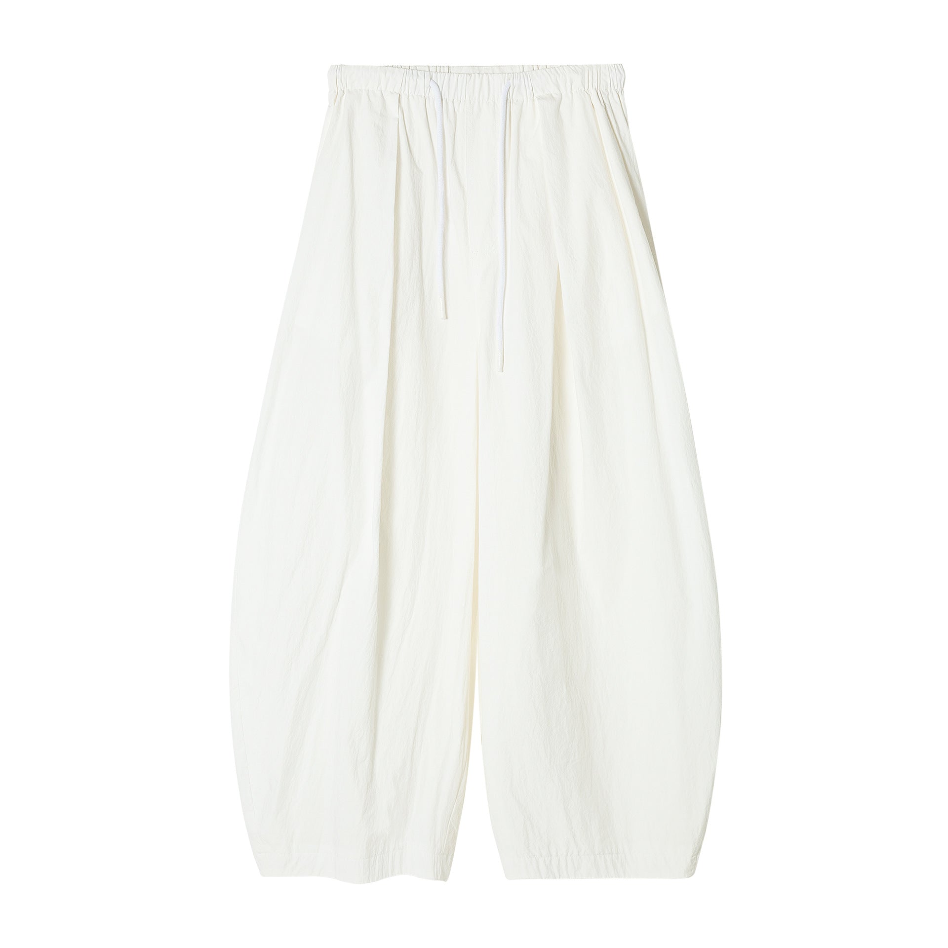 Autumn new relaxed paper wrinkle texture drawstring scimitar casual pants