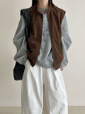 Korean new stand-up collar casual suede vest women stacked wear autumn and winter design sense versatile coat