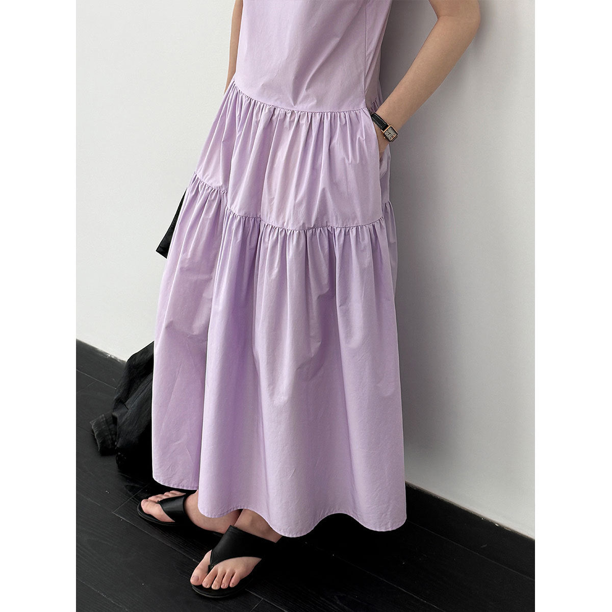 Korean design sleeveless vest dress spring new seaside vacation style long skirt