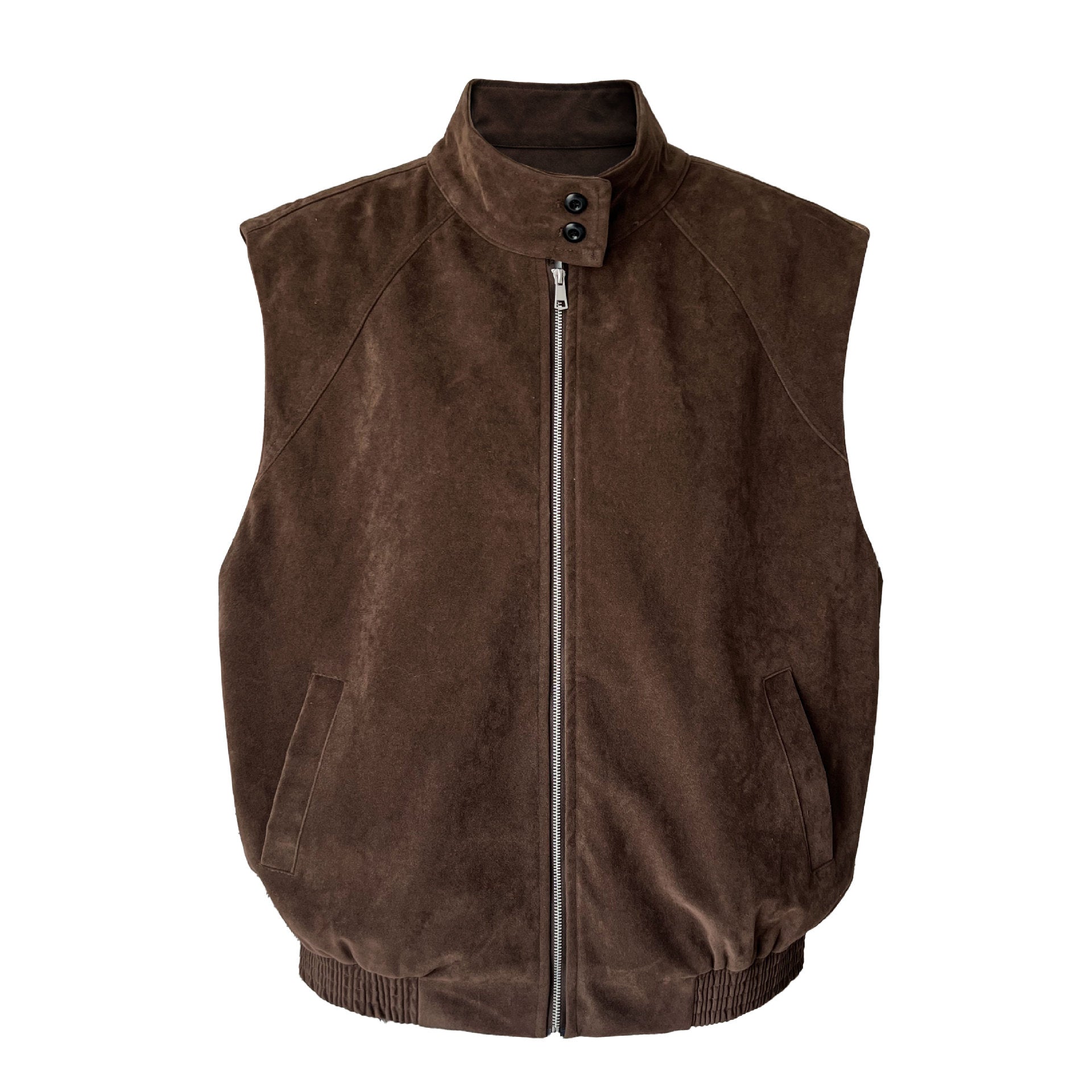 Korean new stand-up collar casual suede vest women stacked wear autumn and winter design sense versatile coat