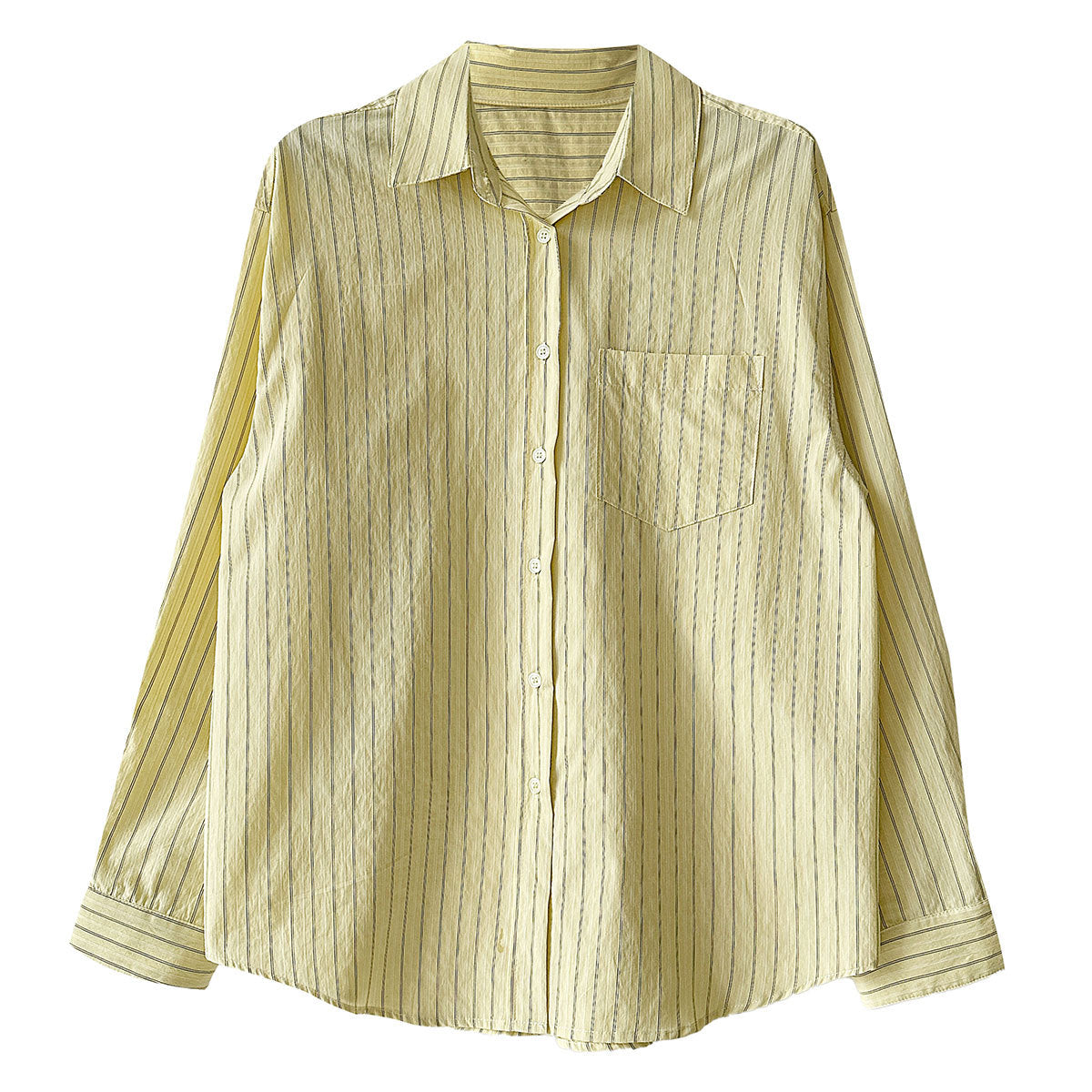 Korean lazy wind pinstripe shirt women's spring new versatile and thin sunscreen jacket