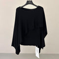 Cloak-type knitted sweater women's spring new niche Tencel loose and thin top