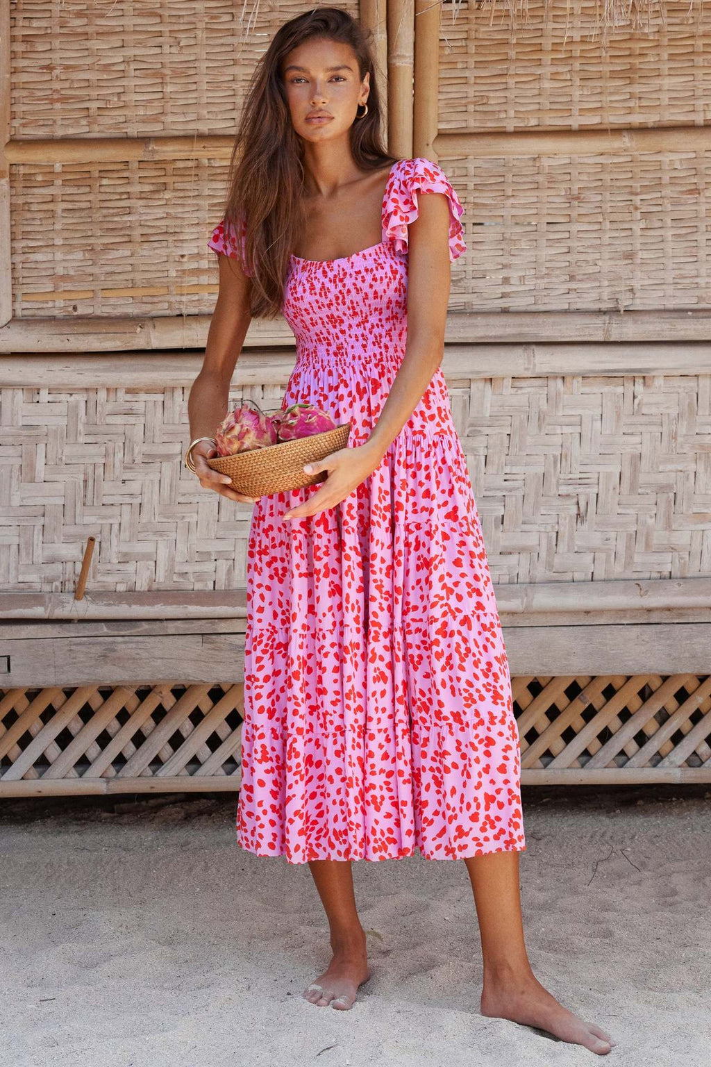 Summer floral print bohemian dress