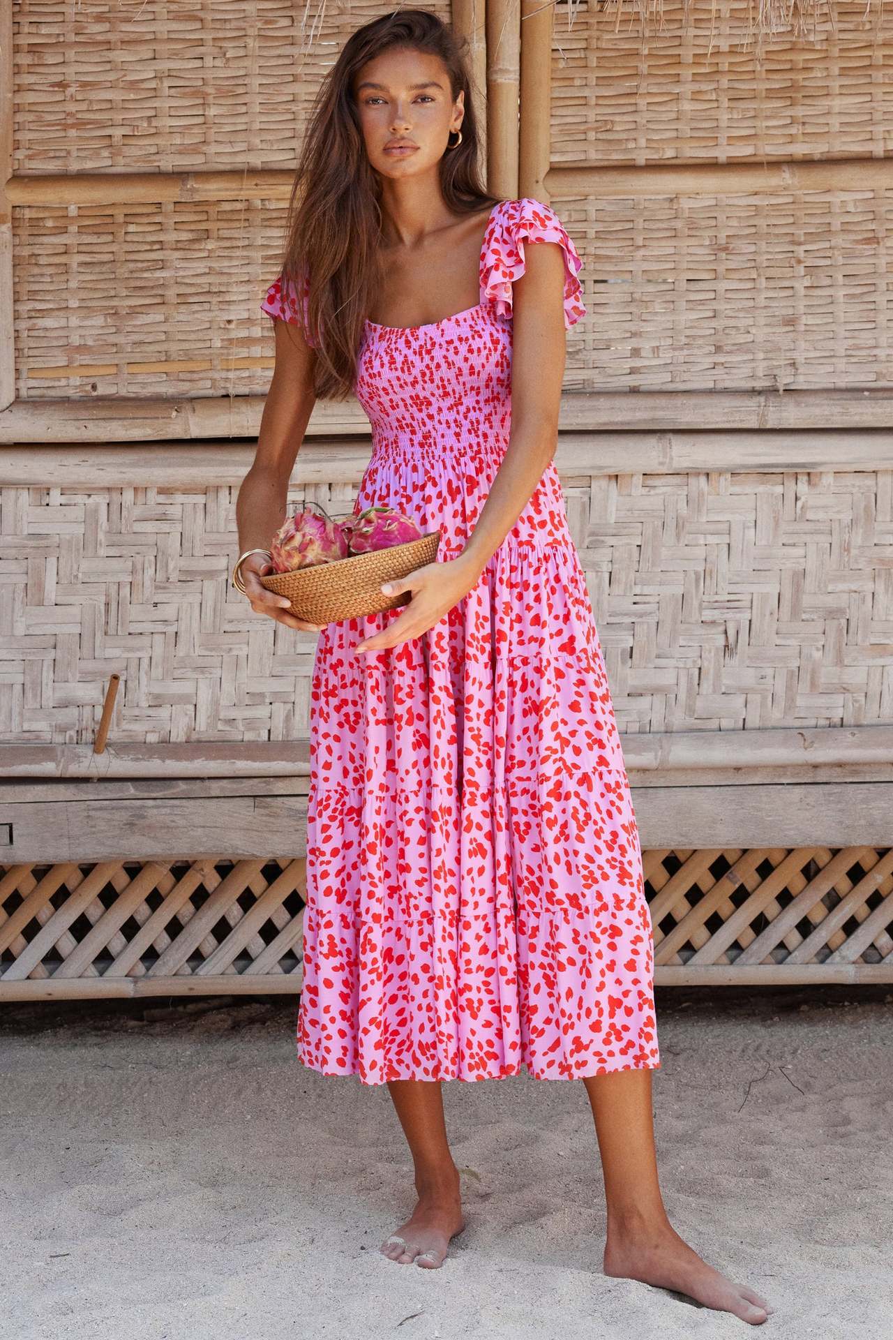Summer floral print bohemian dress