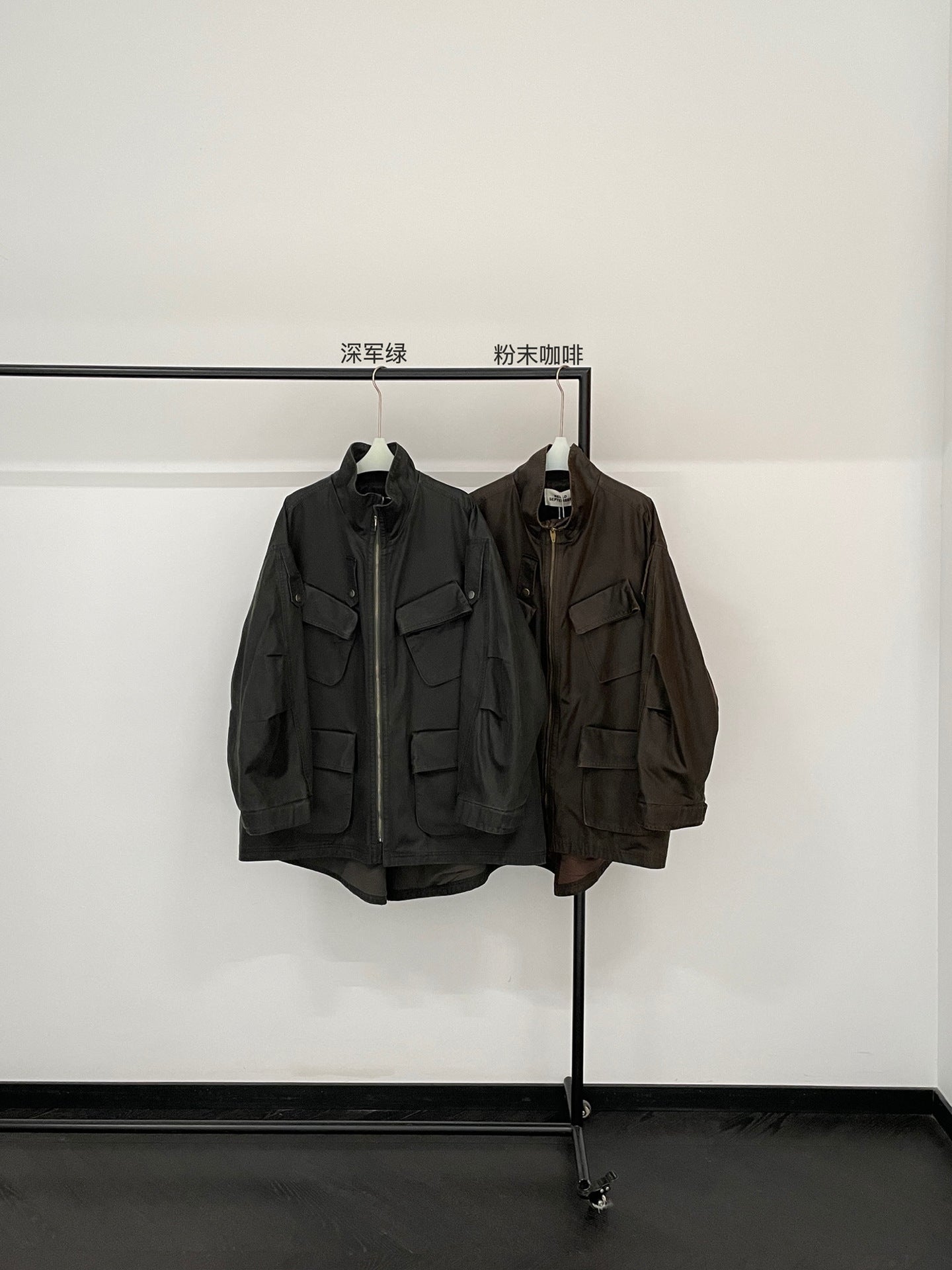 Spring new casual lapel retro old multi-pocket versatile long jacket