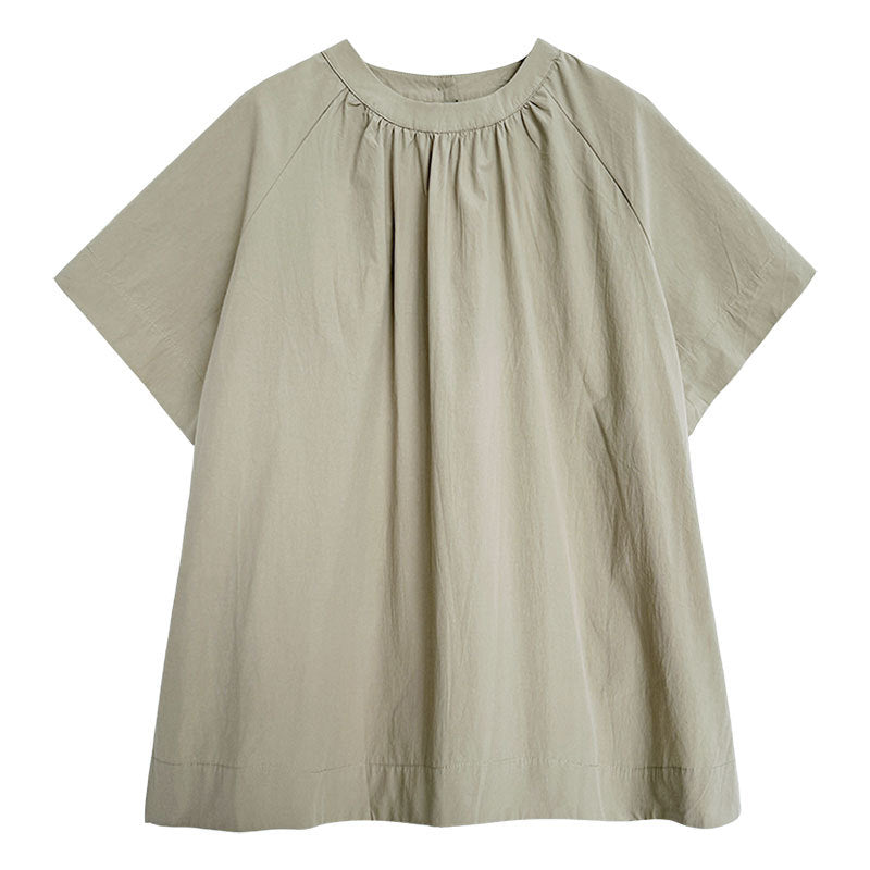 Korean version of the back hollow short-sleeved shirt women's summer new lazy wind loose backless shirt top