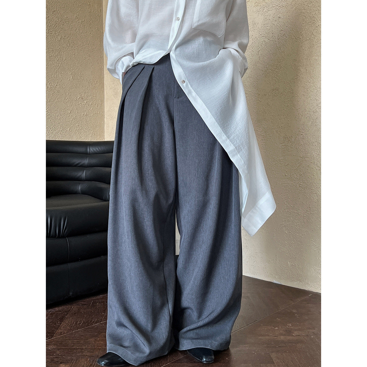 Drape Wide Leg Floor Mopping Suit Pants