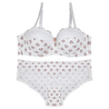 Sexy lace underwear nylon print breathable quick-drying small breasts gather and support women's bra set