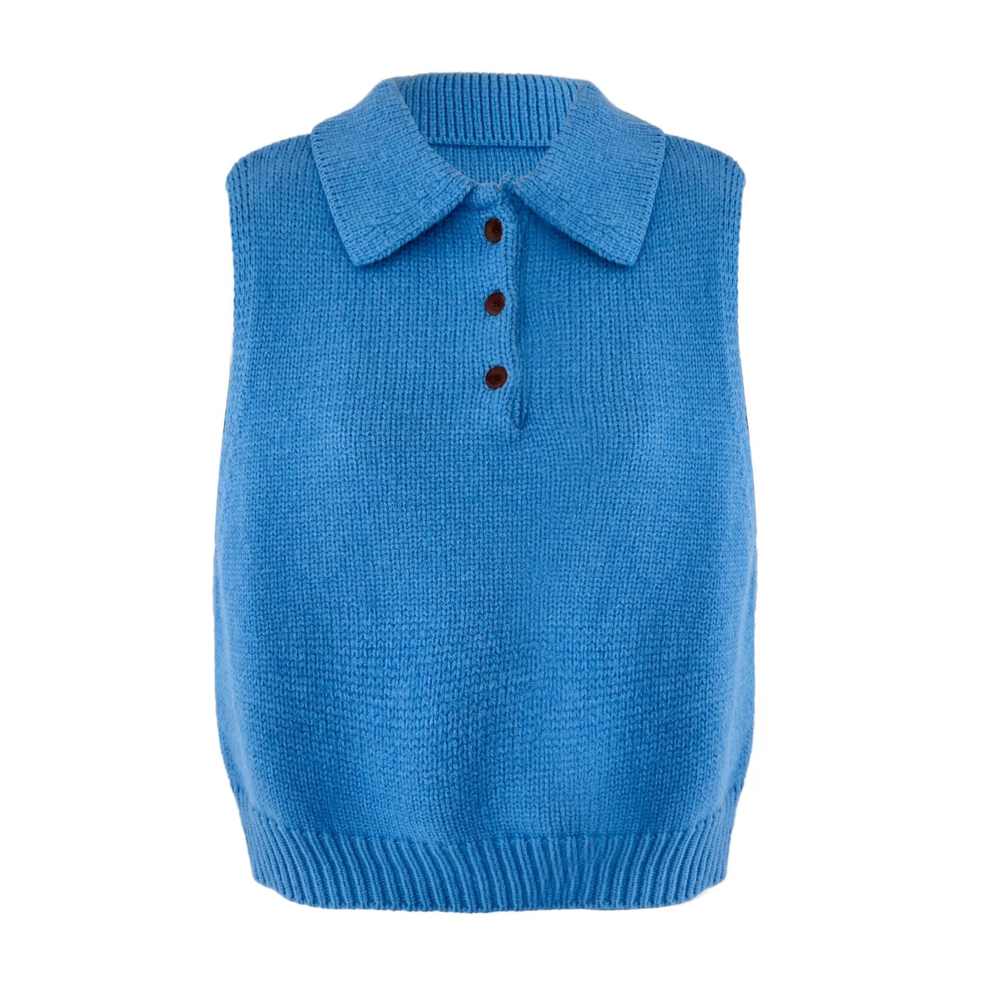 Premium Korean Polo lapel knitted vest