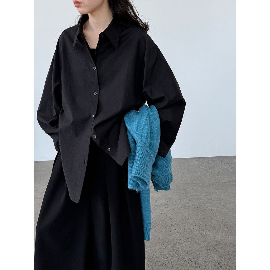 Korean high-end temperament shirt women's autumn new lazy wind stacked shirt jacket