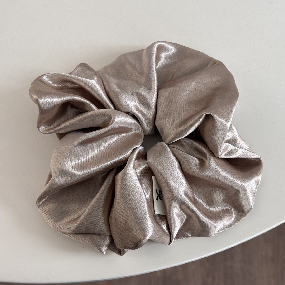 Lazy wind large satin large intestine hair band women's high-end hair rope temperament solid color head flower head rope hair accessories